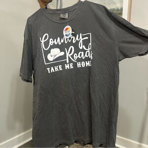 Comfort Colors Dark Gray T-Shirt with White Script